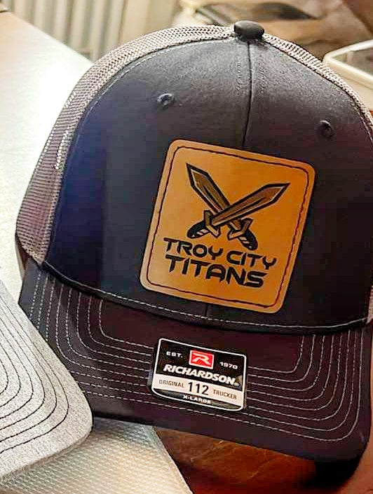 TC Titan Richardson 112 Trucker Hat w Leatherette Patch - Black/Charcoal